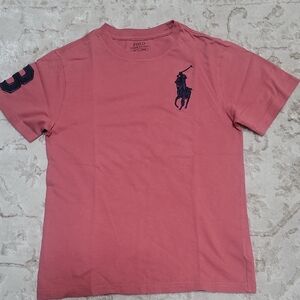 Polo by Ralph Lauren Boys Coral Tee with Navy Logo